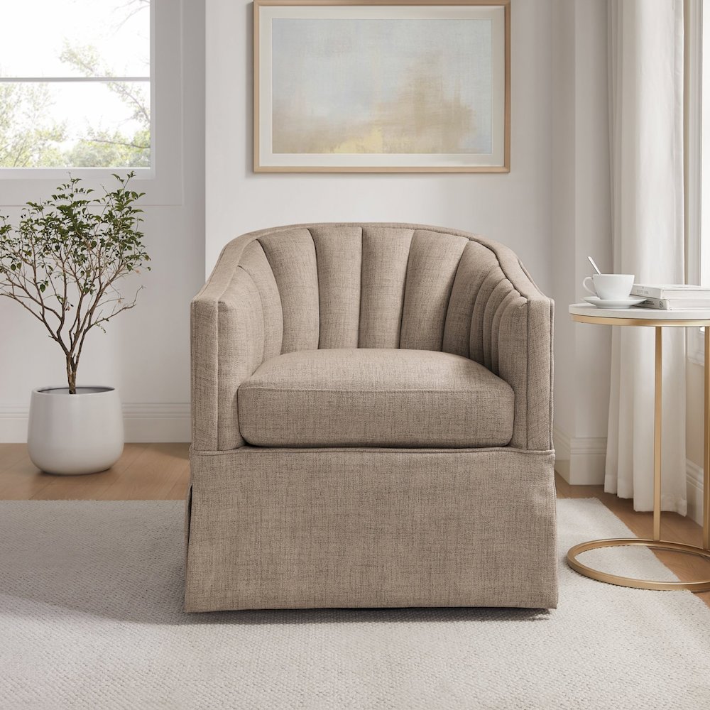 Sanibel Skirted Swivel Accent Chair