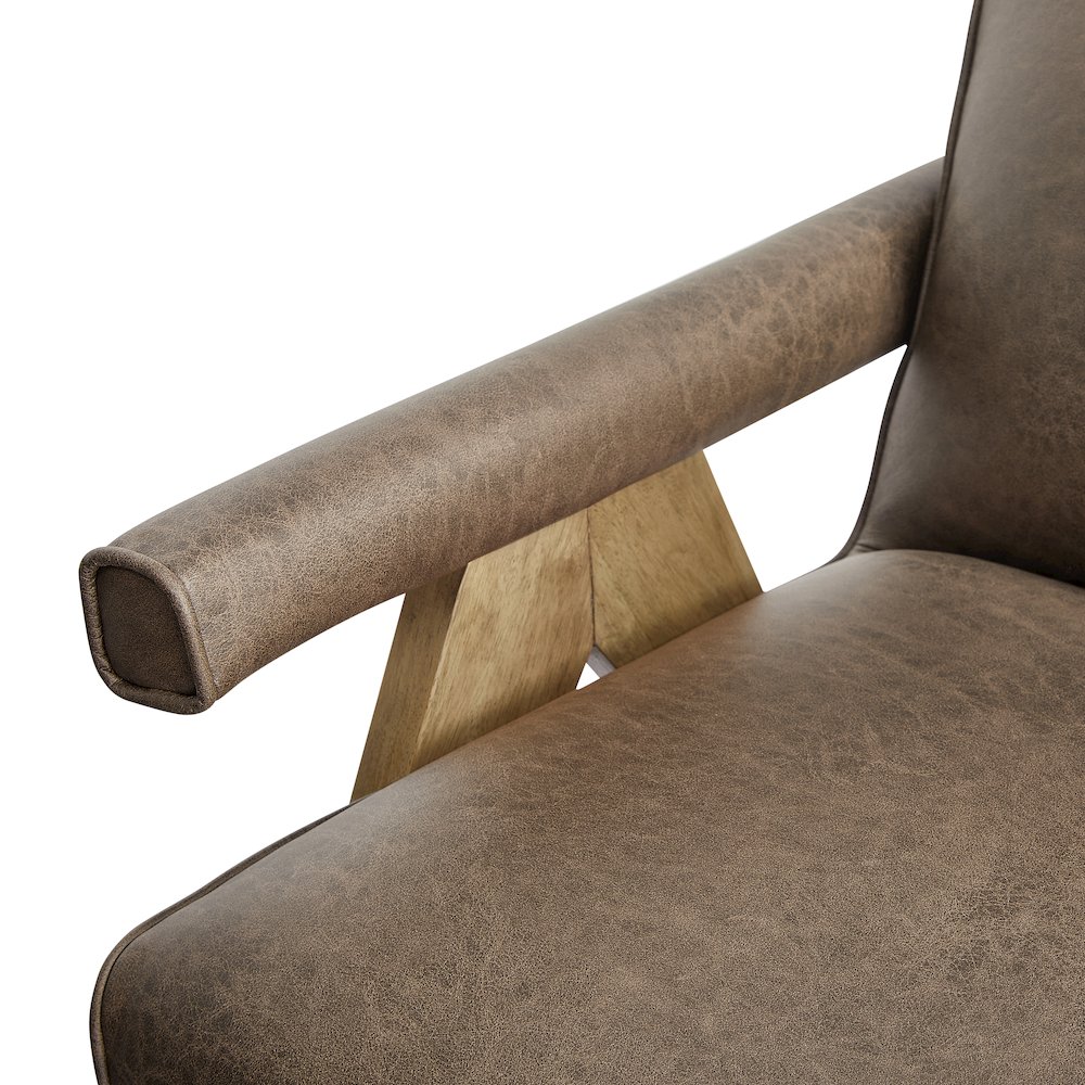 Navassa Modern Faux Leather Arm Chair – Espresso