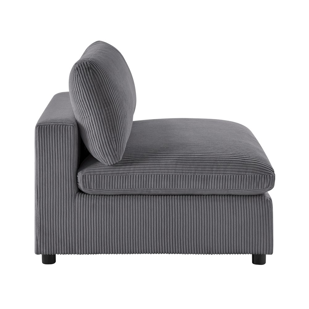 Casella Armless Chair – Charcoal Corduroy