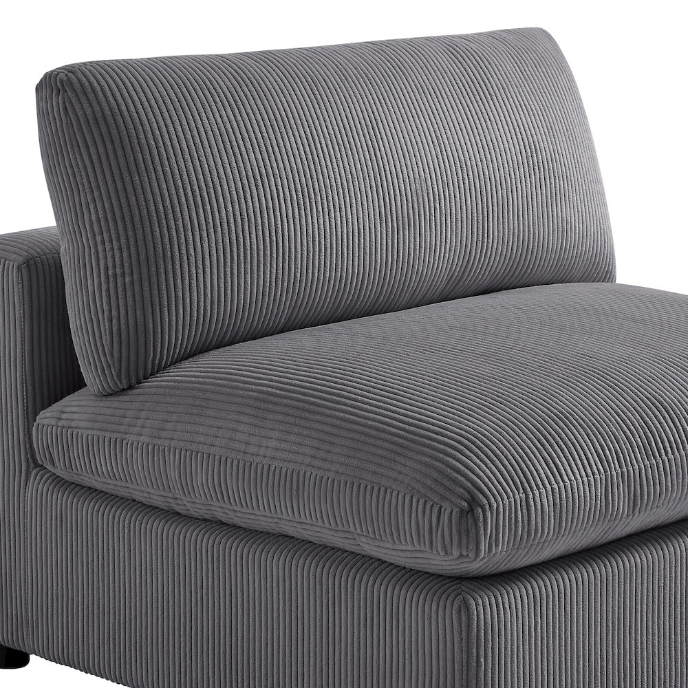 Casella Armless Chair – Charcoal Corduroy