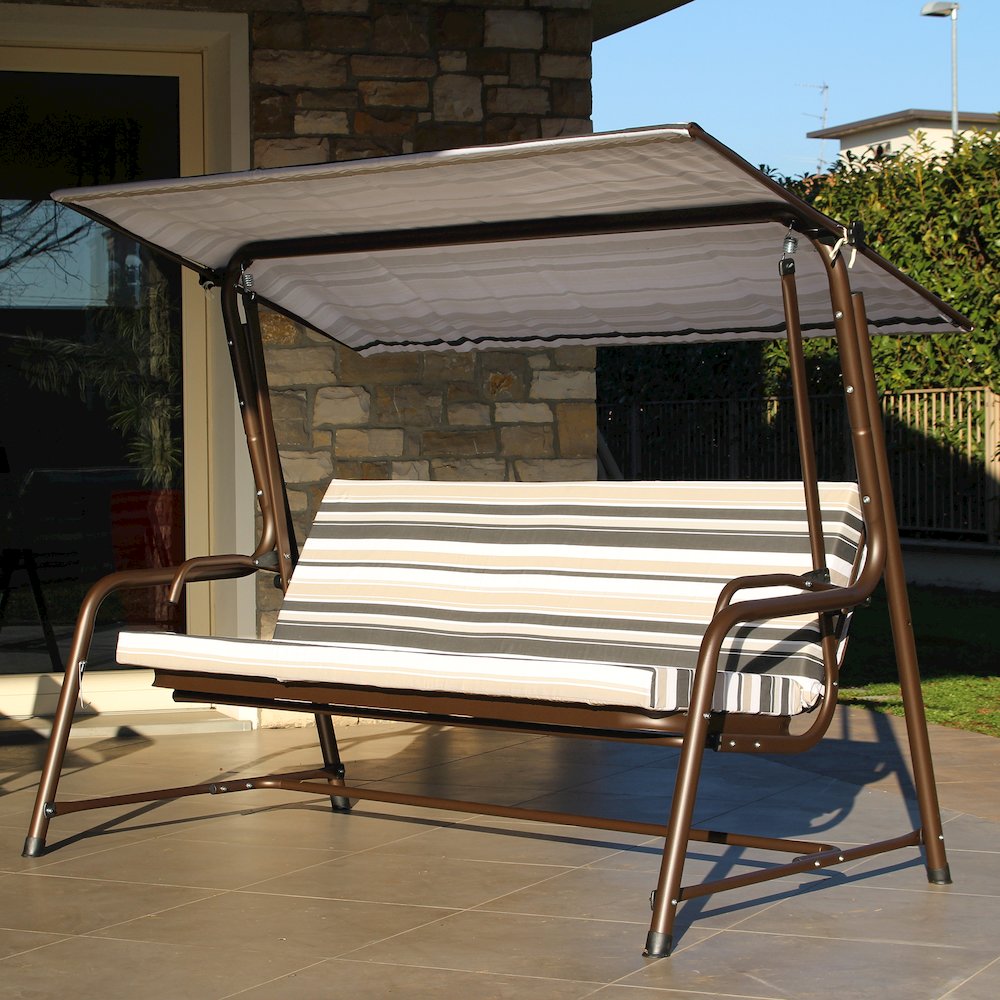 4-Seat Luxury Swing and Bed with Elastic Metal Mesh Seat