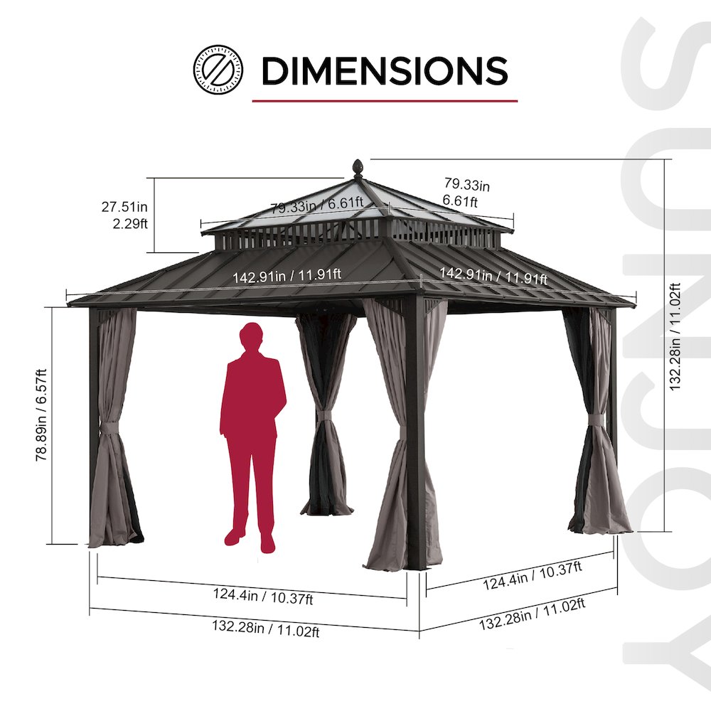 Wide Hardtop Gazebo