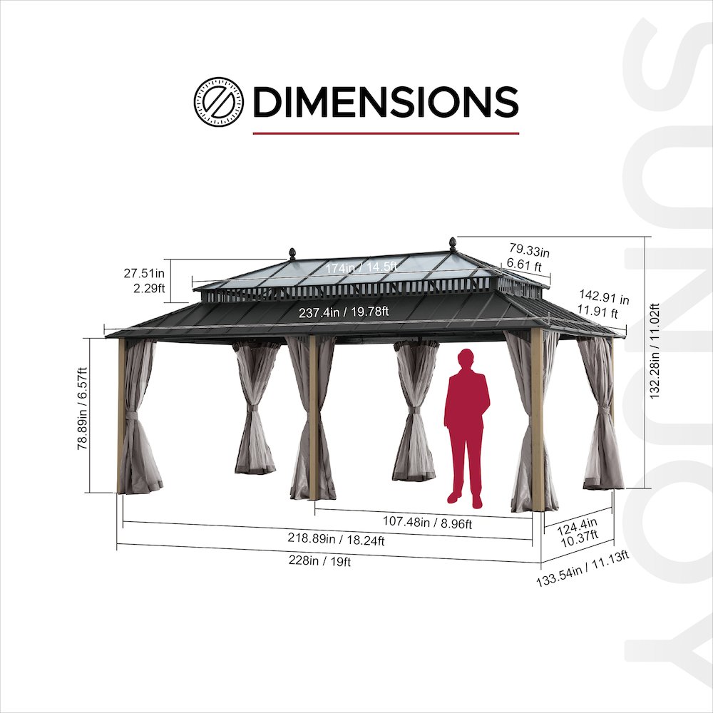 20 ft. x 12 ft. Kingston Extra-Tall