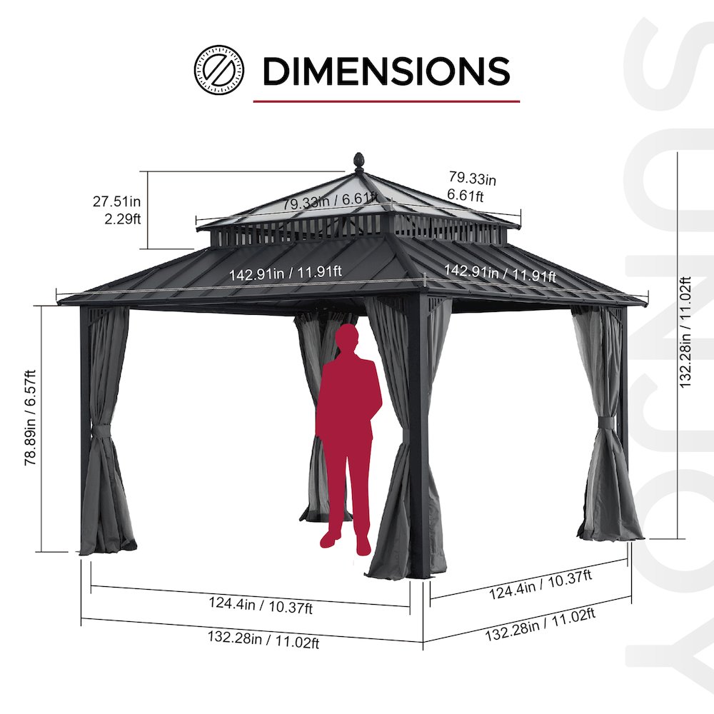 Wide Hardtop Gazebo