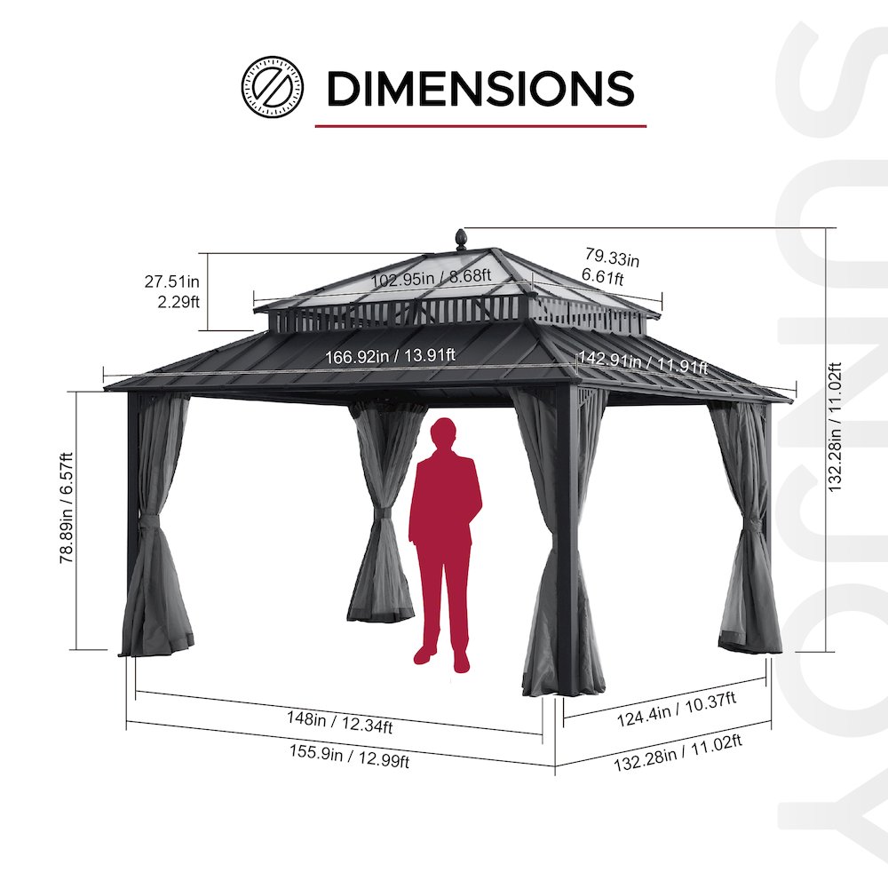 Wide Hardtop Gazebo