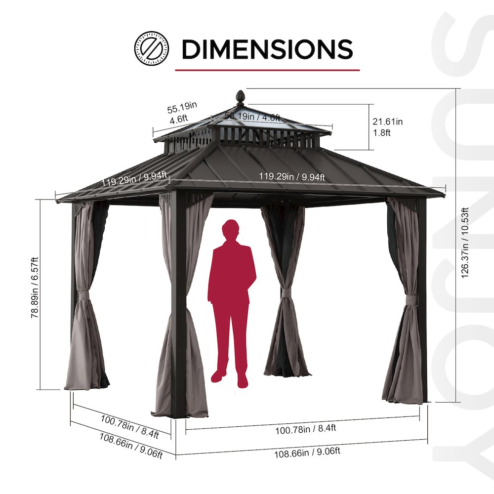 Wide Hardtop Gazebo