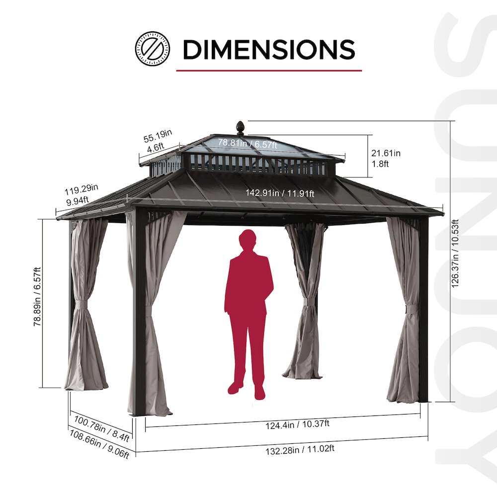 Wide Hardtop Gazebo