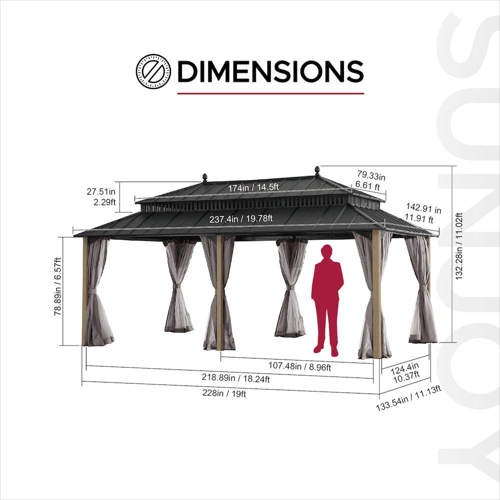 20 ft. x 12 ft. Kingston Extra-Tall