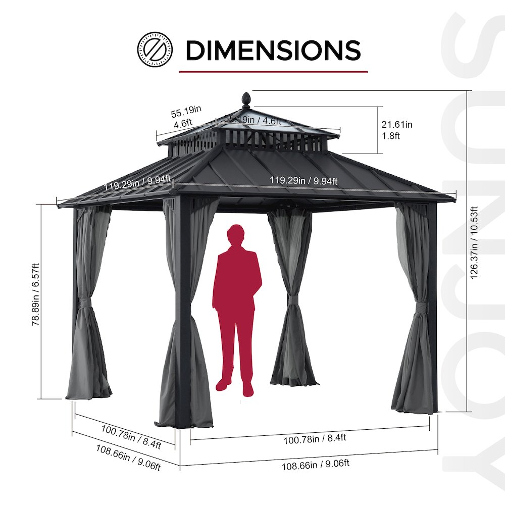 Wide Hardtop Gazebo