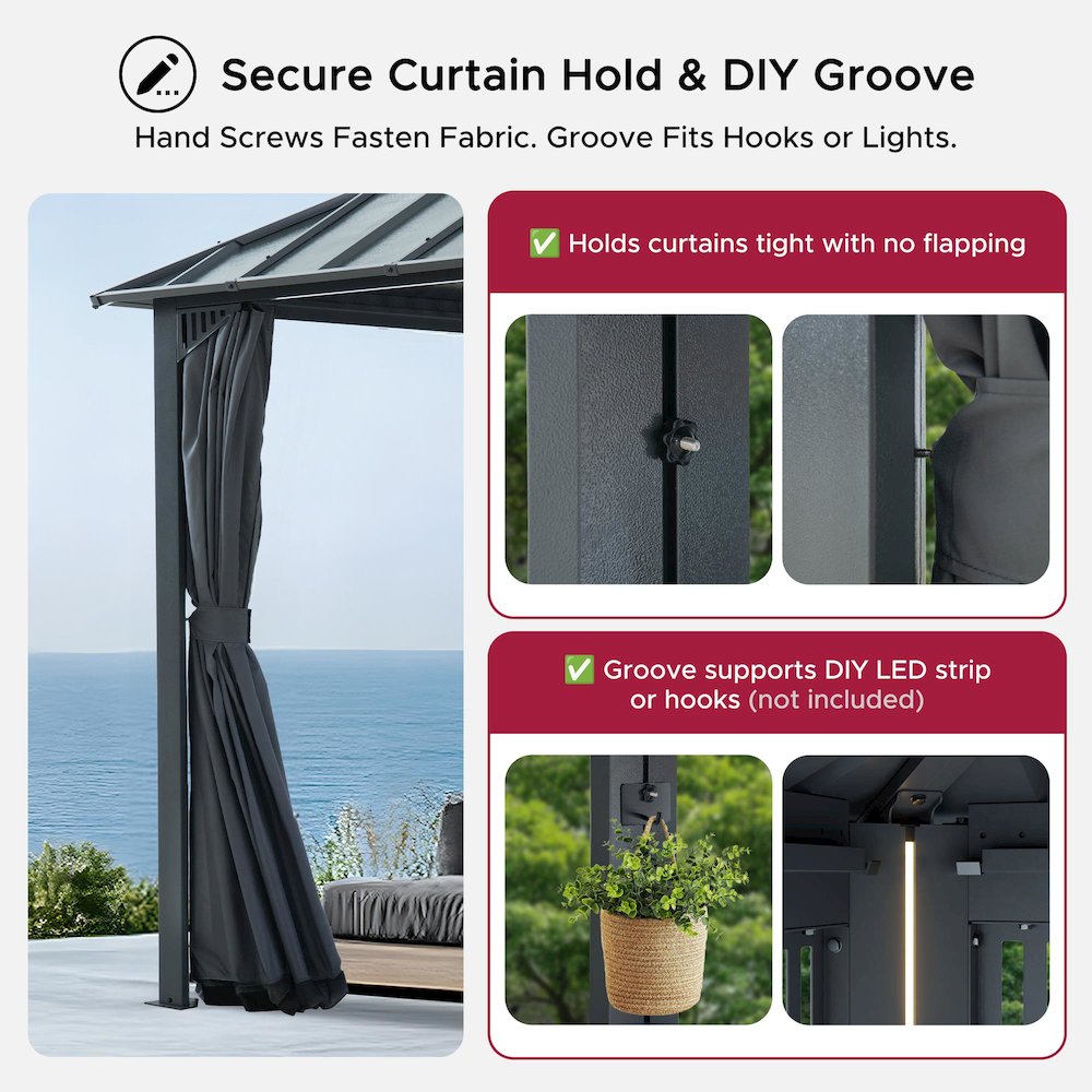 16 ft x 12 ft Hardtop Gazebo