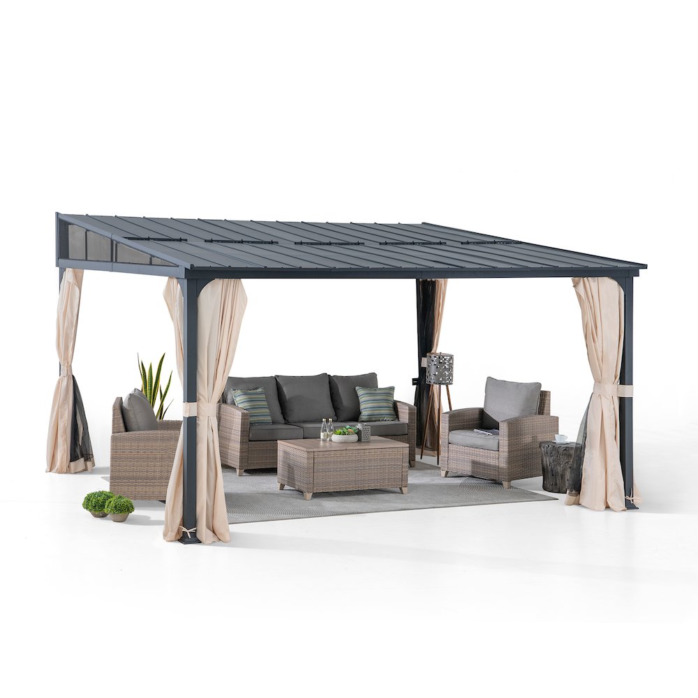 Sunjoy 12ft. x 14ft. Metal Roof;  Aluminum & Metal Frame