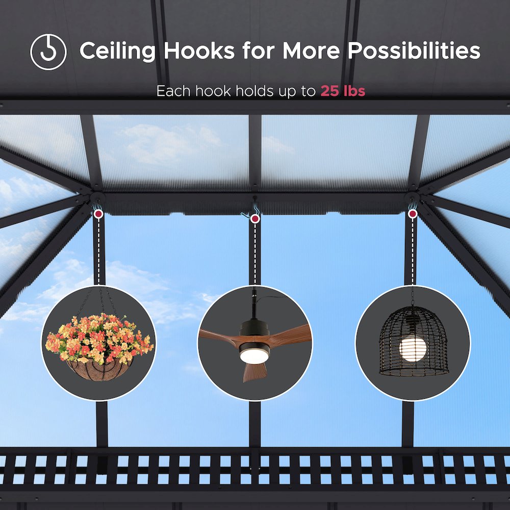 16 ft x 12 ft Hardtop Gazebo
