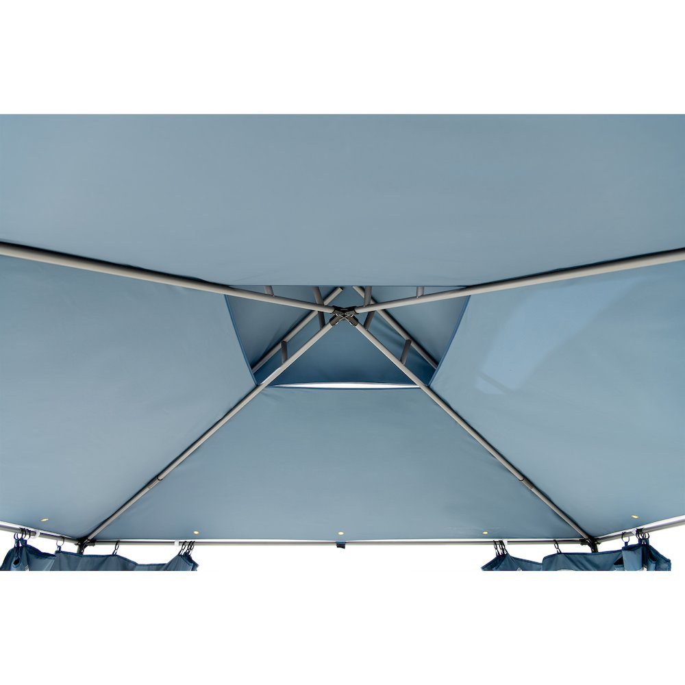 10 ft. x 10 ft. Outdoor Modern 2-Tier Steel Frame Soft Top Gazebo