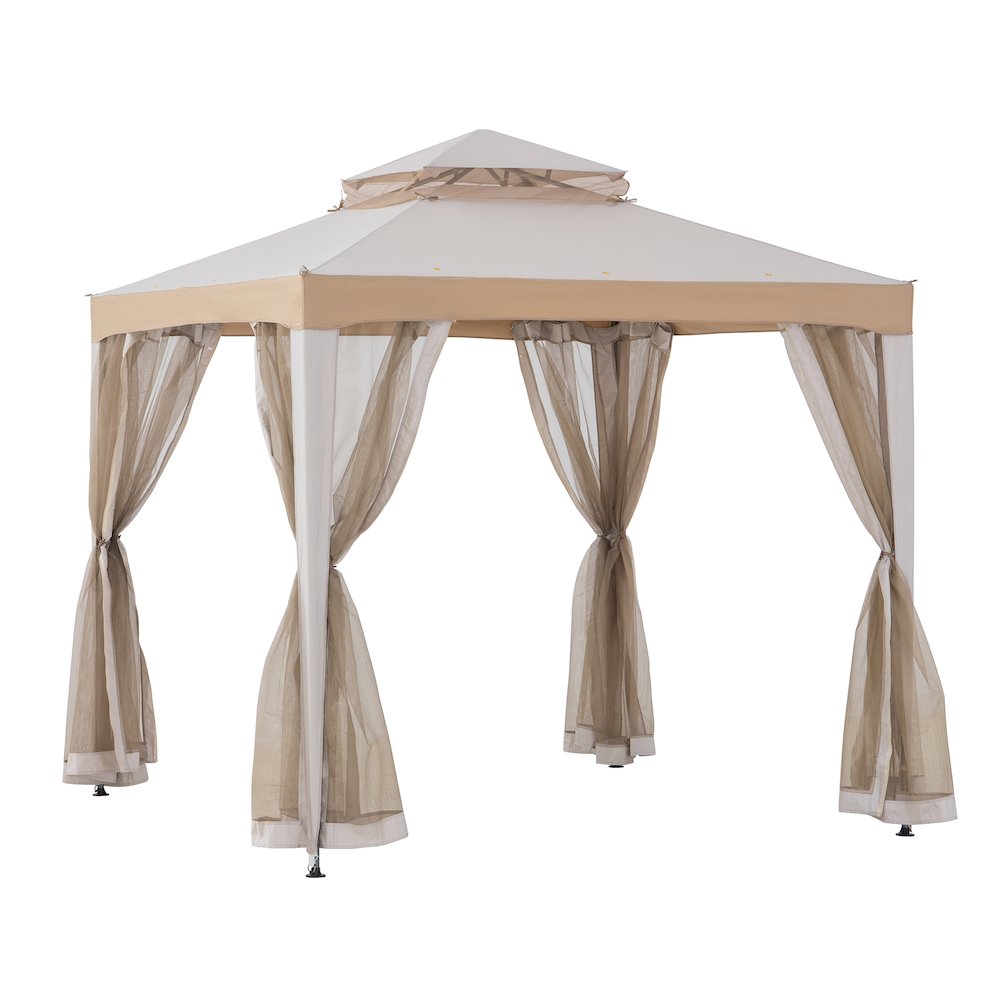8 ft. x 8 ft. Outdoor Patio Gazebo with Mosquito Netting