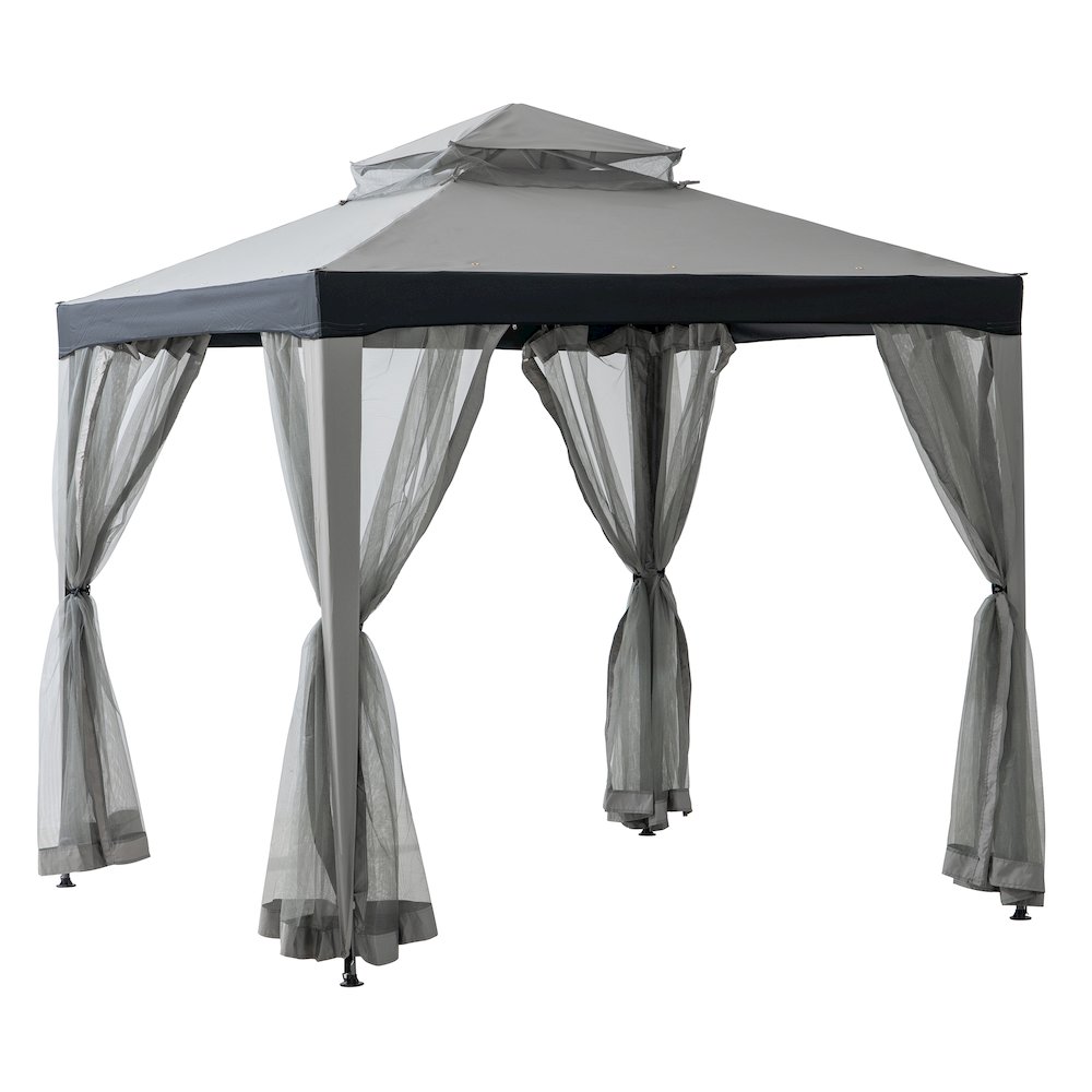 8 ft. x 8 ft. Outdoor Patio Gazebo with Mosquito Netting