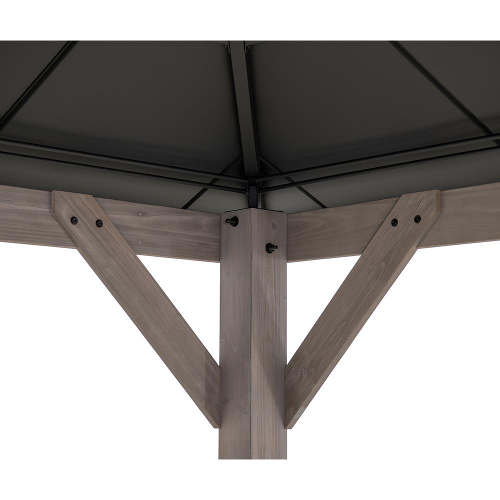 Sunjoy 12×16 ft. Wood Outdoor Patio Steel Hardtop Gazebo