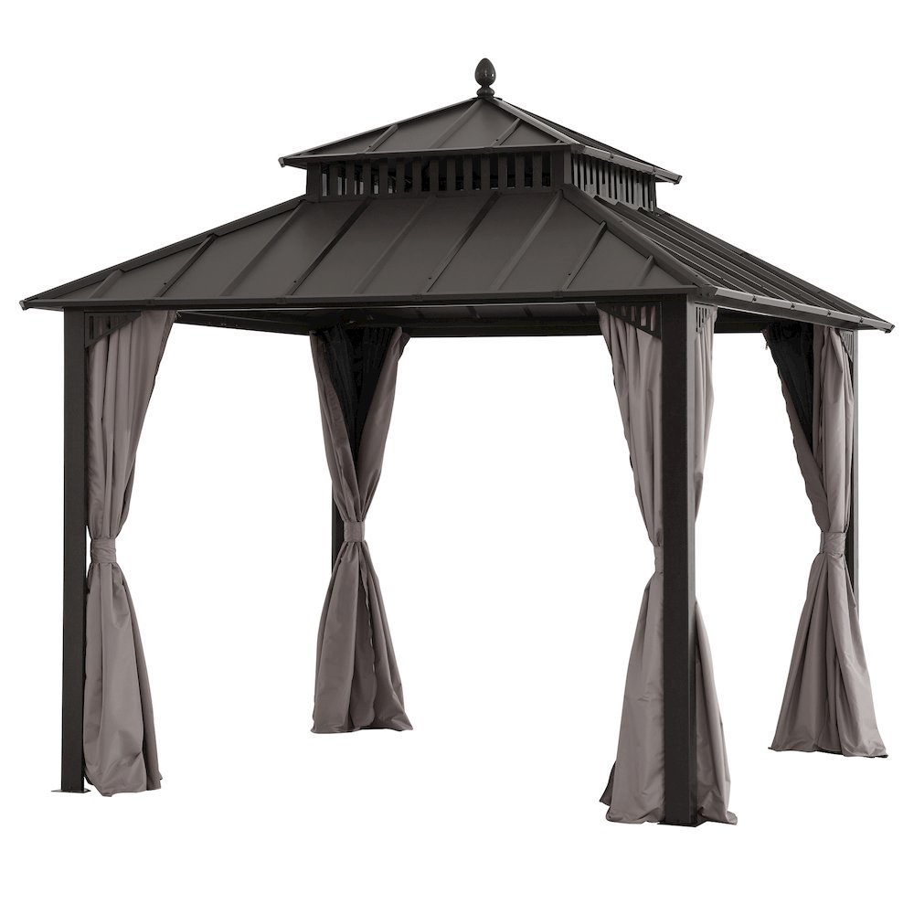 10 ft x 10 ft Hardtop Gazebo with Steel Roof