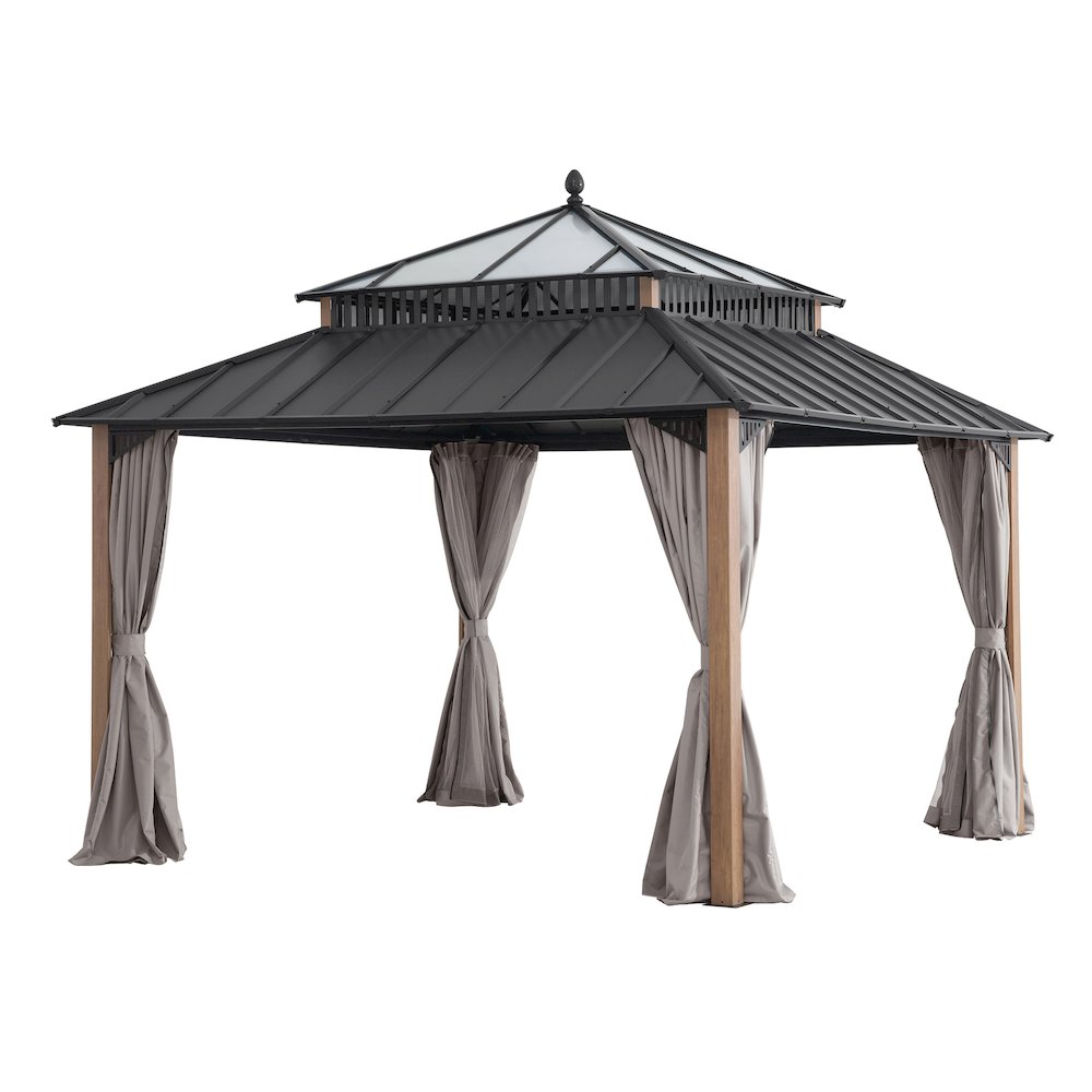 12 ft x 12 ft Kingston Hardtop Gazebo with PC Roof