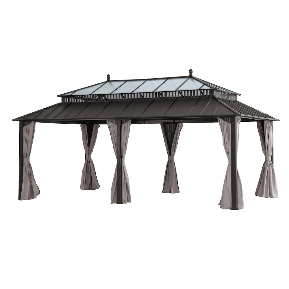 20 ft x 12 ft Hardtop Gazebo with Steel Roof