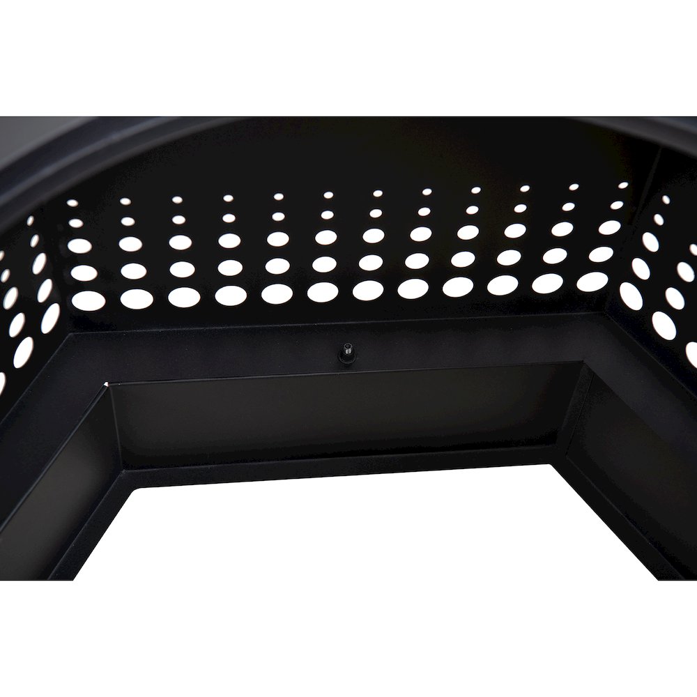 Lawrence 28. Black Steel Wood Burning Outdoor Smokeless Fire Pit with PVC Cover