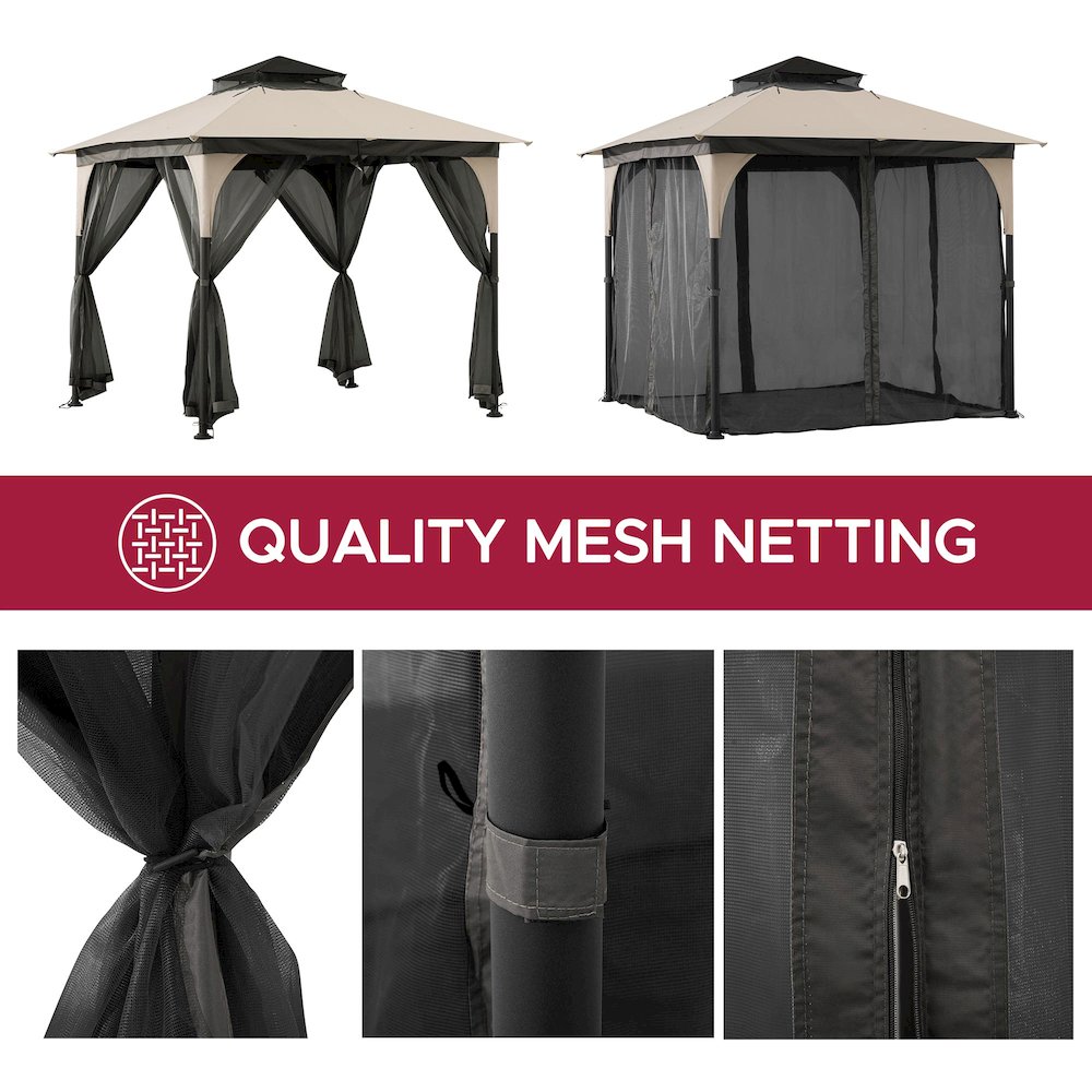 9.5 ft. x 9.5 ft. Soft Top Outdoor Steel Frame Gazebo Canopy