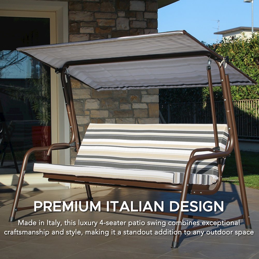 4-Seat Luxury Swing and Bed with Elastic Metal Mesh Seat