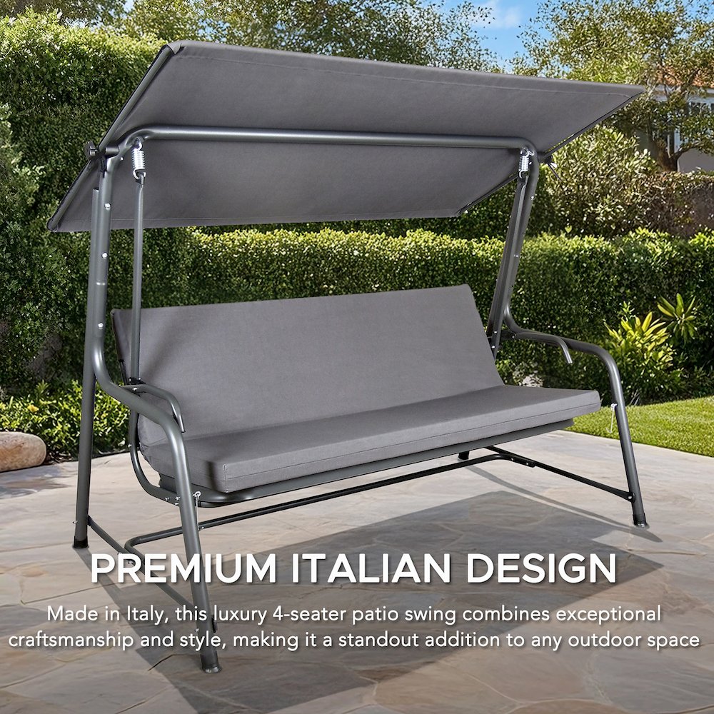 4-Seat Luxury Swing and Bed with Elastic Metal Mesh Seat
