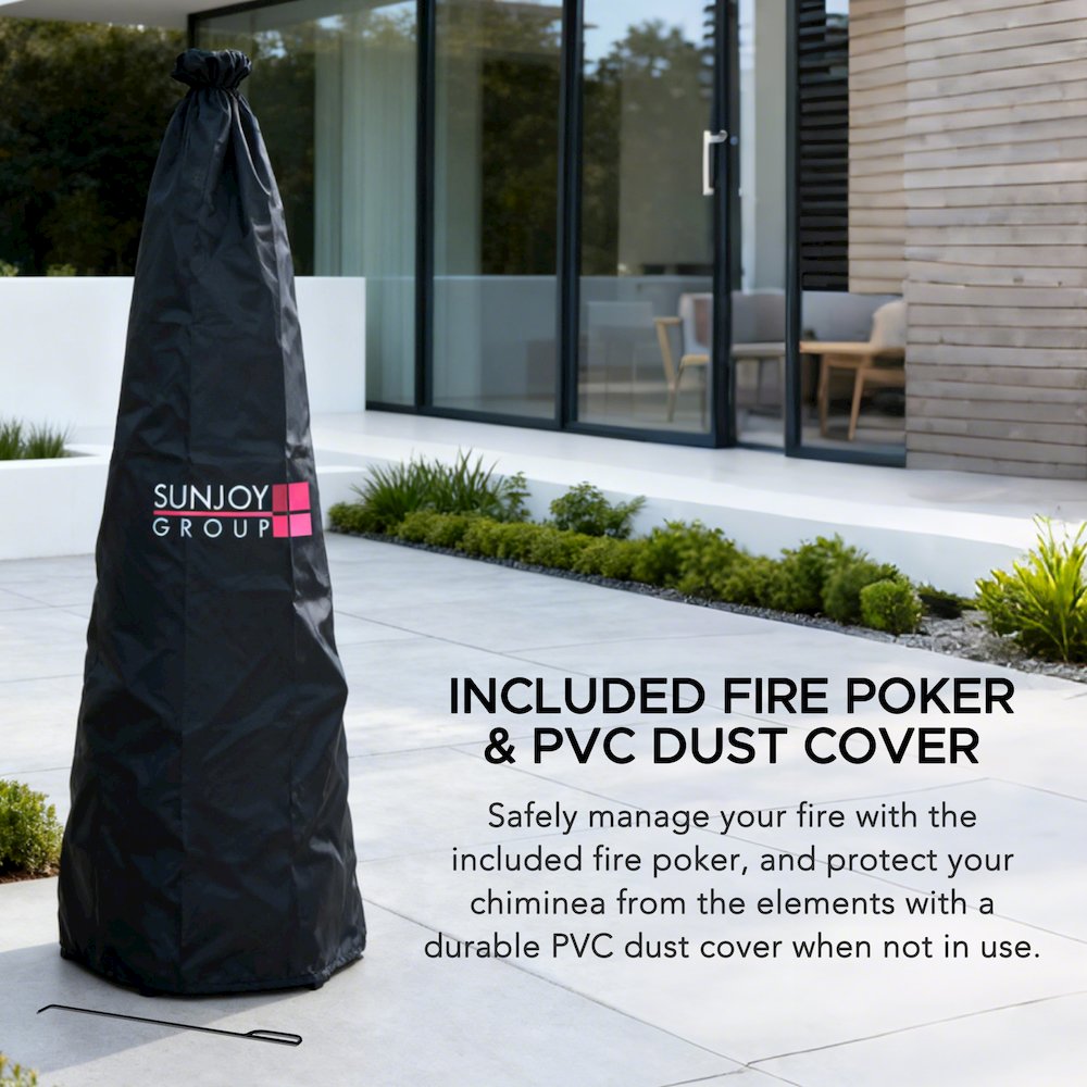 57 in. 2-in-1 Metal Outdoor Chiminea Fire Pit & Fireplace