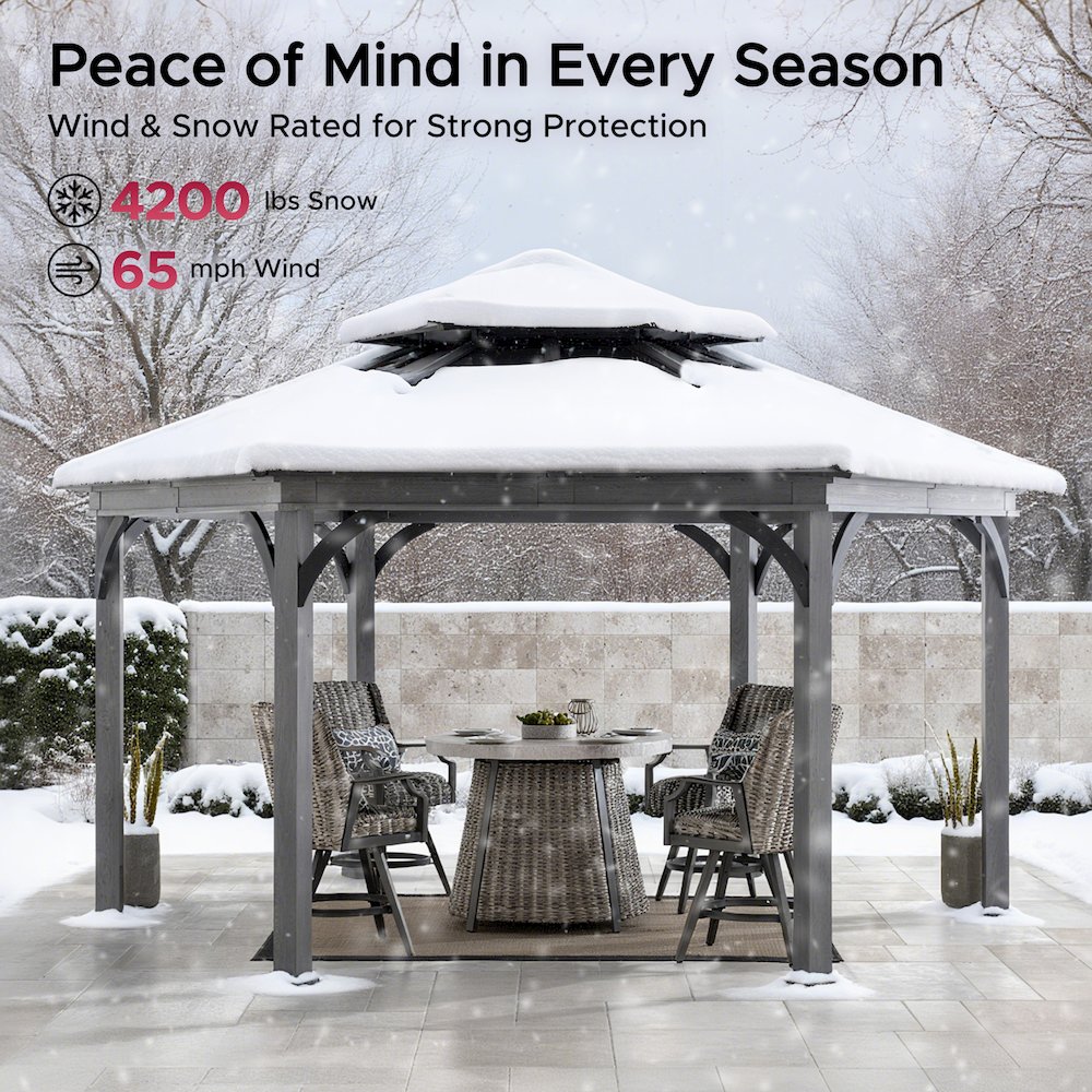 15 ft. x 18 ft. Ashland Hexagon Hardtop Gazebo with Aluminum Frame