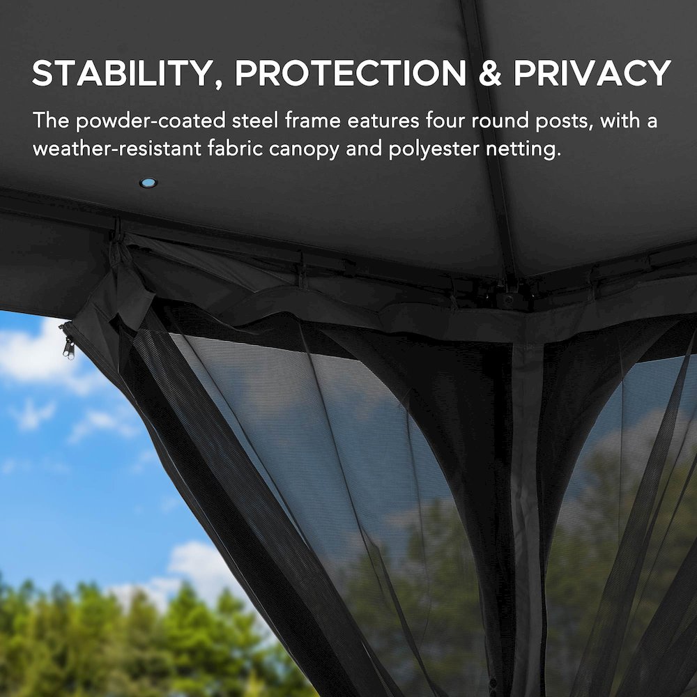 9.5 ft. x 9.5 ft. Soft Top Outdoor Steel Frame Gazebo Canopy