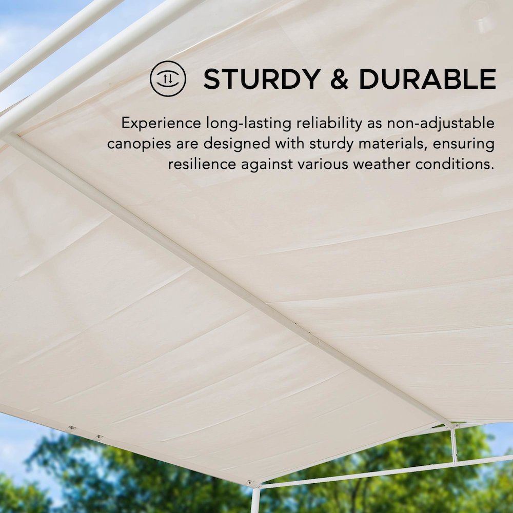 10 ft. x 10 ft. Patio Darkeford Metal Pergola With Grey Sling Fabric Canopy