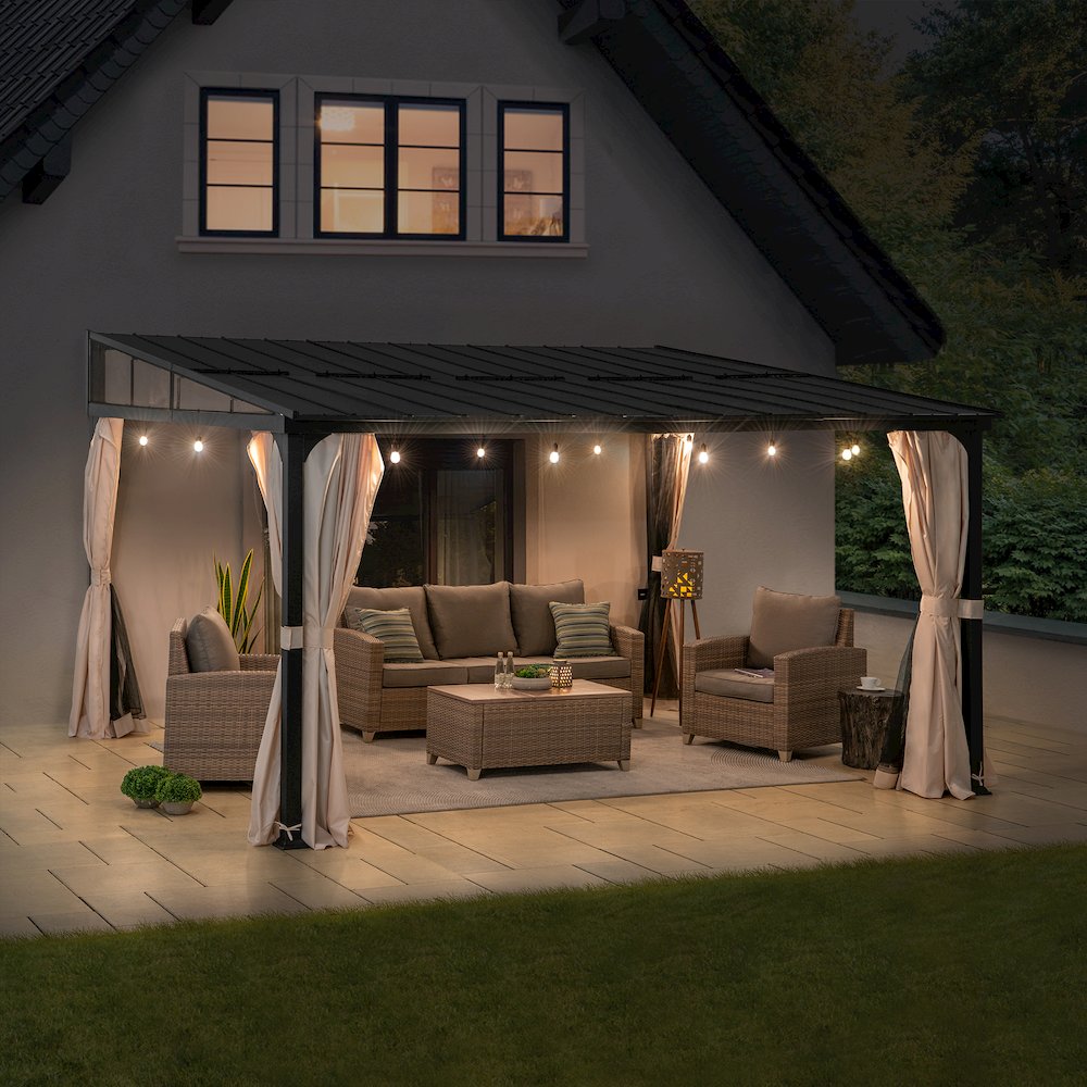 Sunjoy 12ft. x 14ft. Metal Roof;  Aluminum & Metal Frame