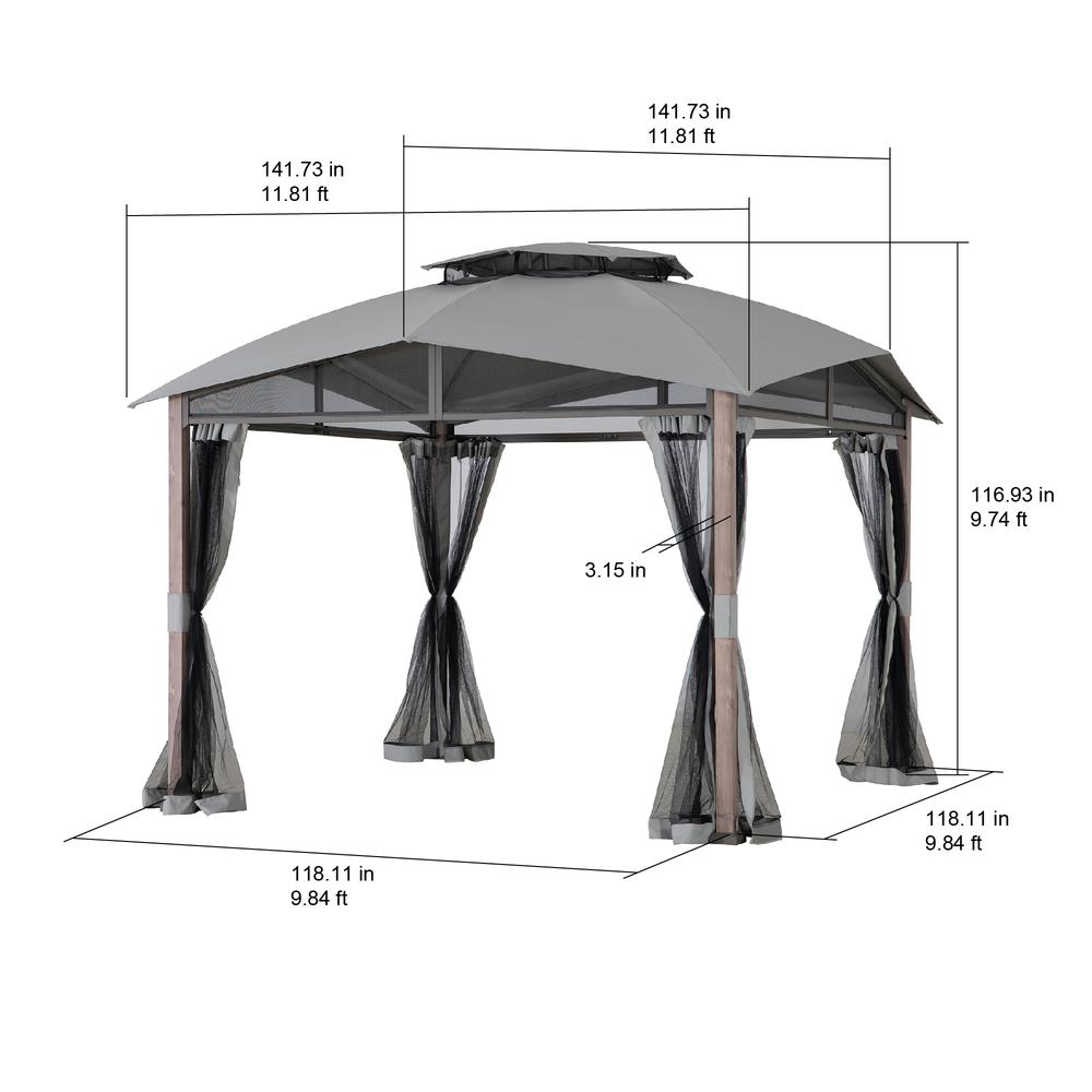 Sunjoy 12ft. X 12ft. Soft Top Gazebo with Netting