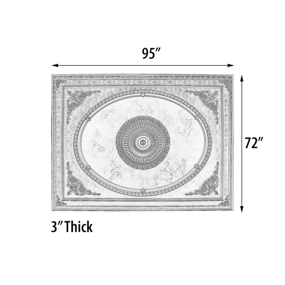 Classical Design Rectangular Ceiling Medallion 6ft x 8ft