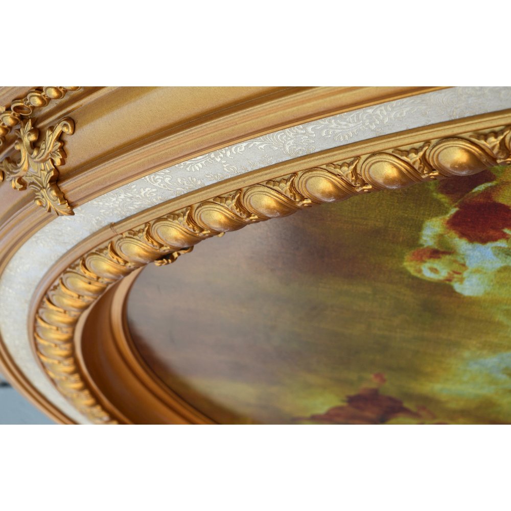 Classical Large Oval Chandelier Ceiling Medallion 79 inches