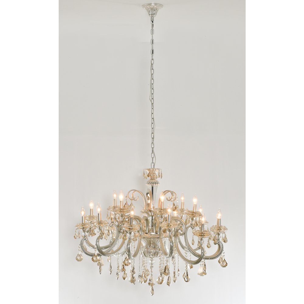 Hollywood Brush 18 light Silver Chandelier