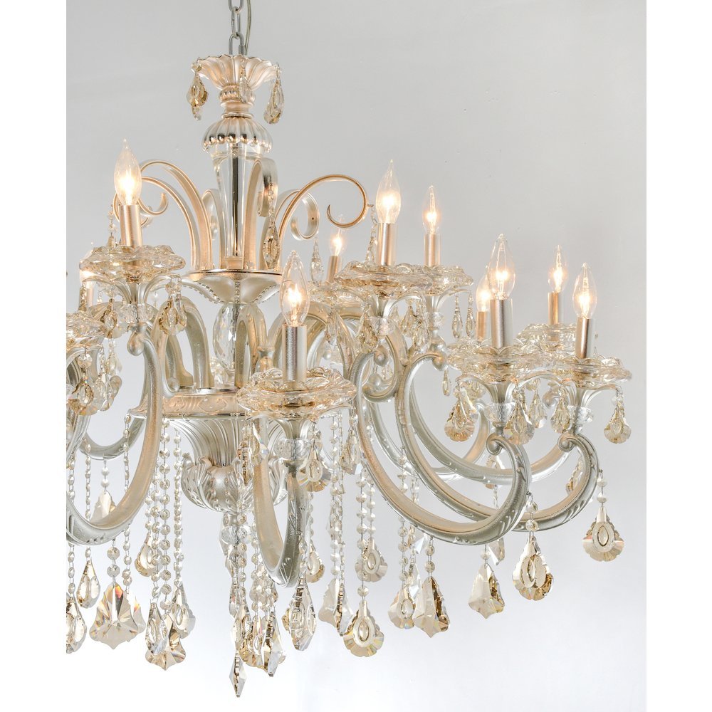 Hollywood Brush 18 light Silver Chandelier