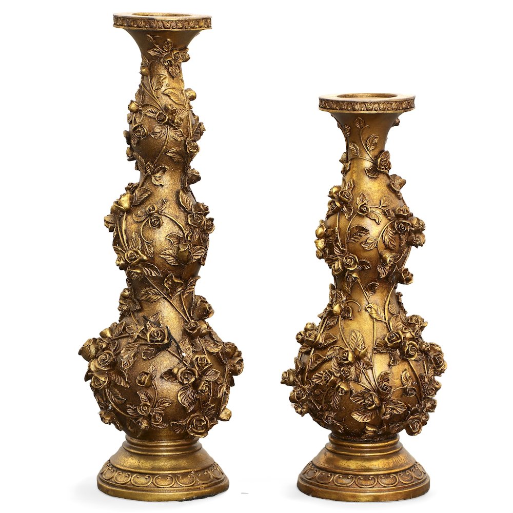 Golden Gardens 2 Piece Candleholder Set