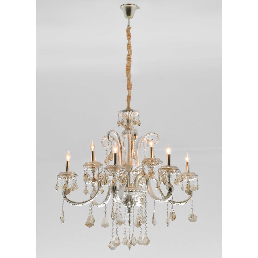 Hollywood Brush 9 light Silver Chandelier