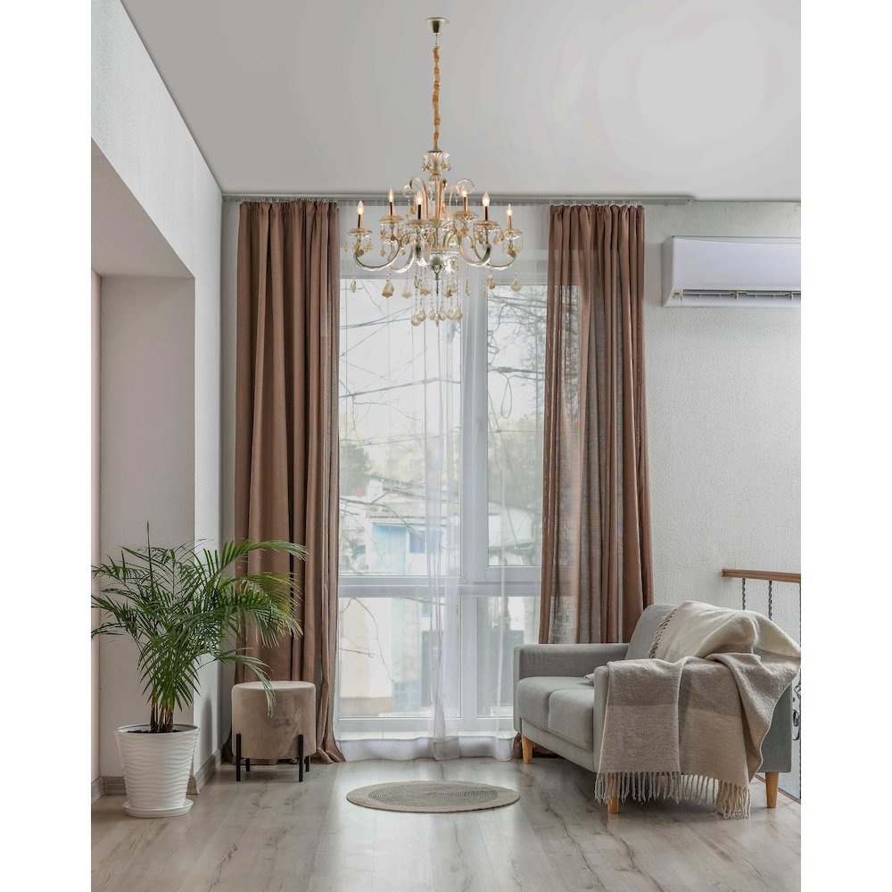 Hollywood Brush 9 light Silver Chandelier