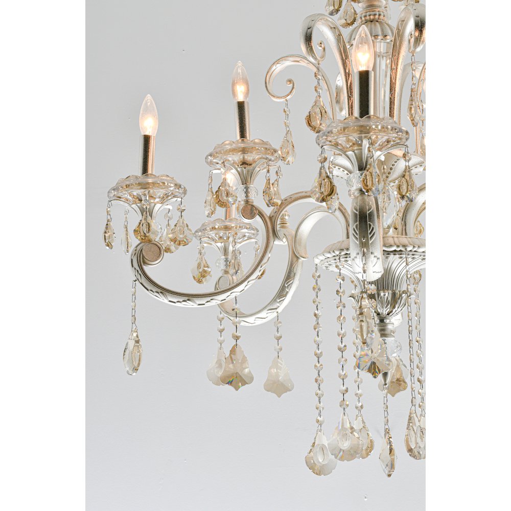 Hollywood Brush 9 light Silver Chandelier
