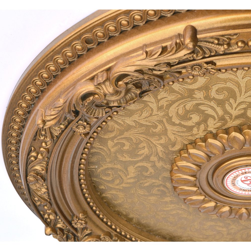 Golden Leaf Chandelier Ceiling Medallion 24 Inch Diameter