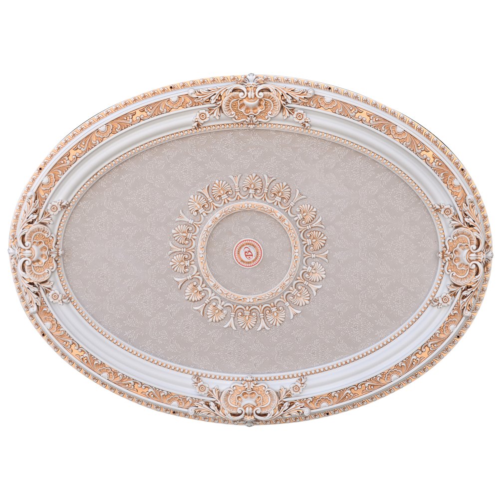 French Blanco Oval Chandelier Ceiling Medallion