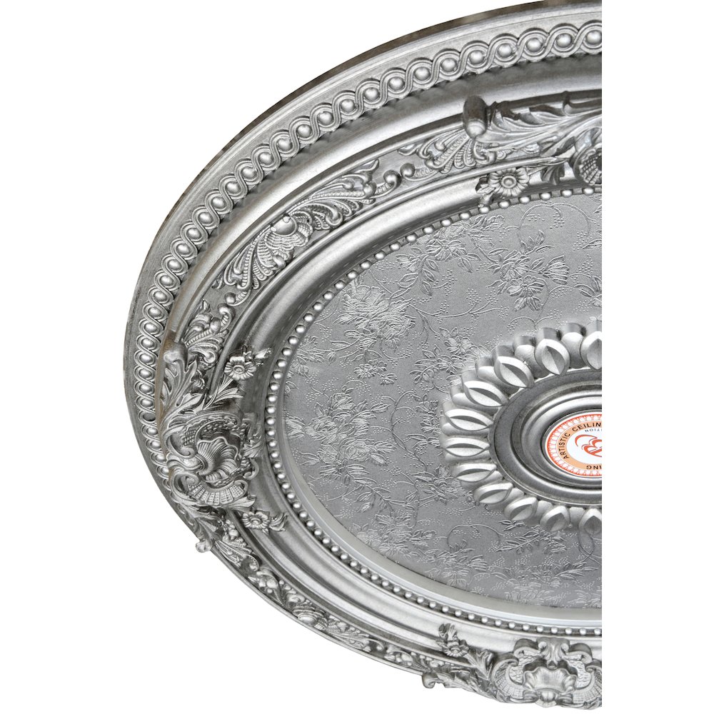 Antique Silver Round Ceiling Medallion 24 Inch Diameter