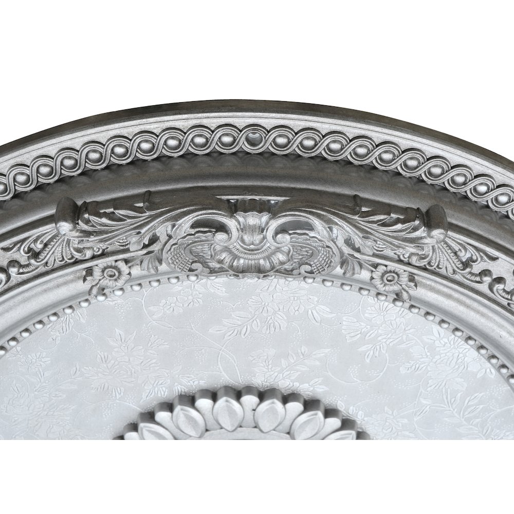 Antique Silver Round Ceiling Medallion 24 Inch Diameter