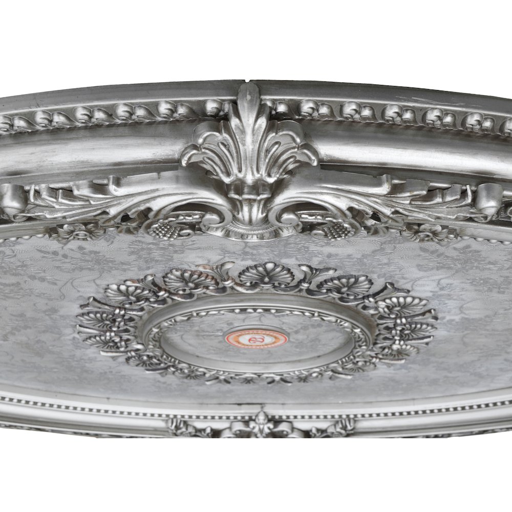 Antique Silver Petite Oval Ceiling Medallion