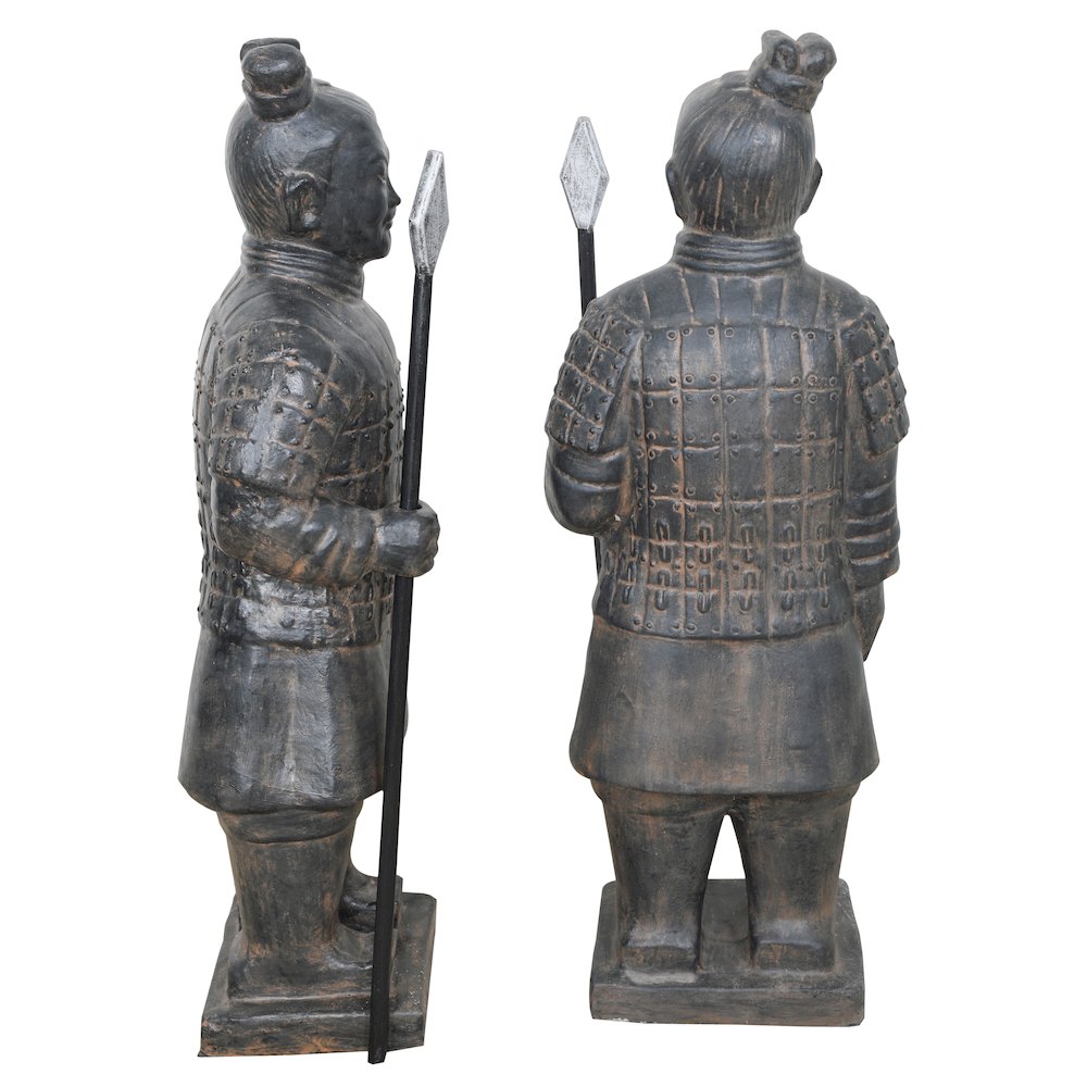 Pair Of Standing Soldiers 40″ Tall With Black Earthy Finish