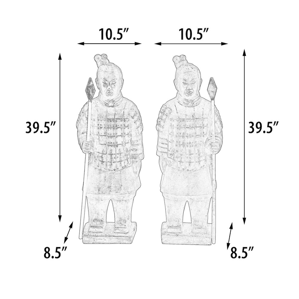 Pair Of Standing Soldiers 40″ Tall With Black Earthy Finish