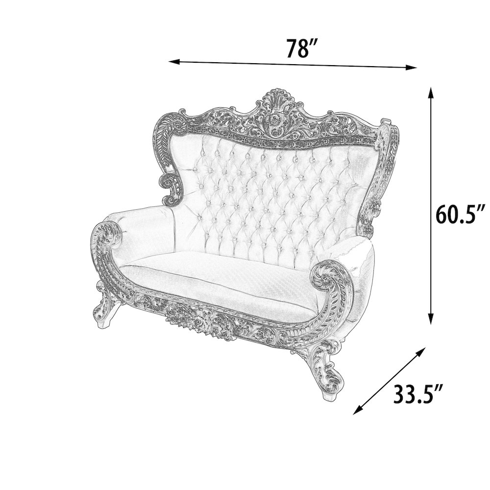 Platine Palatial Hand Carved Parlor Sofa