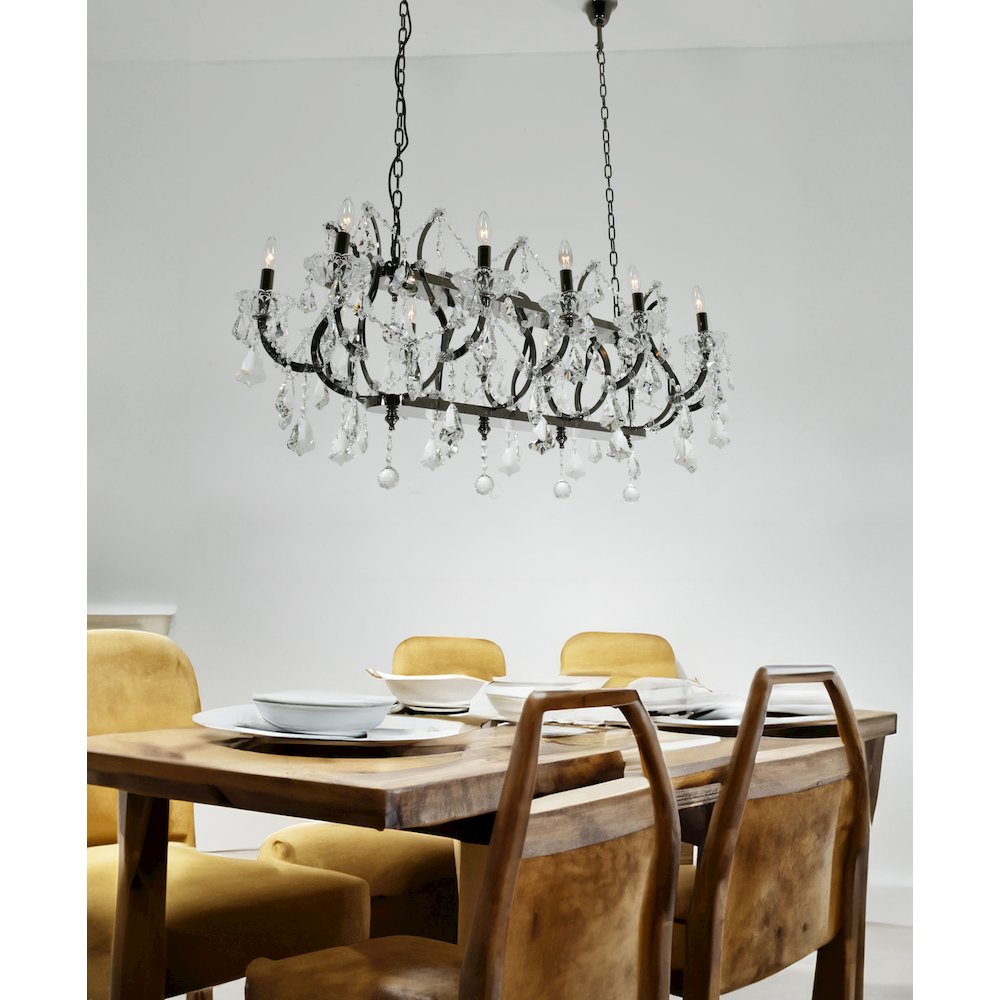 Barcelona Smoked Stainless and Crystal Chandelier